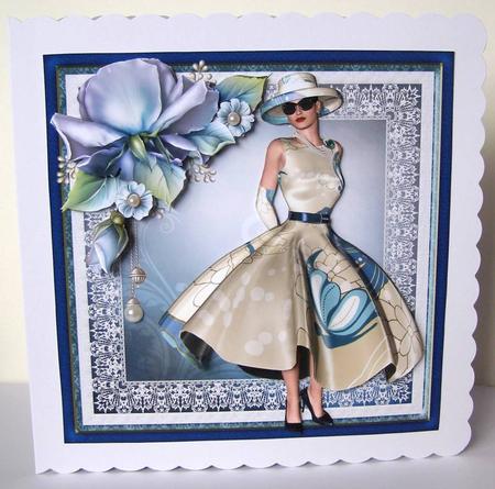 Elegant Lady with Blue Roses by Margaret McCartney