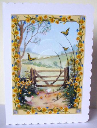 Spring Daffodils Scene Pyramid Topper by Margaret McCartney