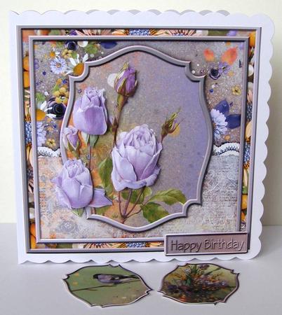 Walk in the Garden of Roses Cardtopper with Inlet 128 by Margaret McCartney