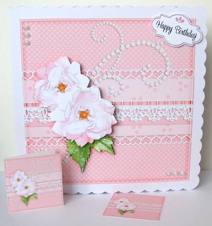 8x8 Roses Pearls & Lace a Touch of Elegance Mini Kit 3D Deco by Margaret McCartney