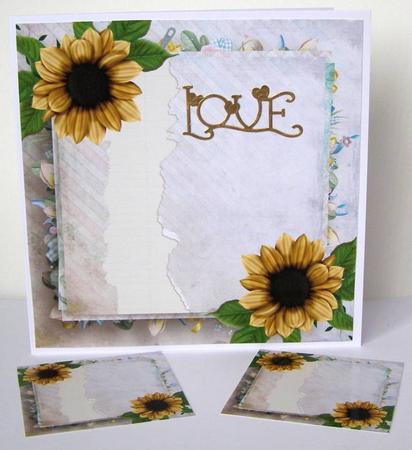Sunflower Corners Background by Margaret McCartney