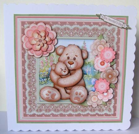 Mummy Hugs 8x8 Card Topper & Decoupage by Margaret McCartney