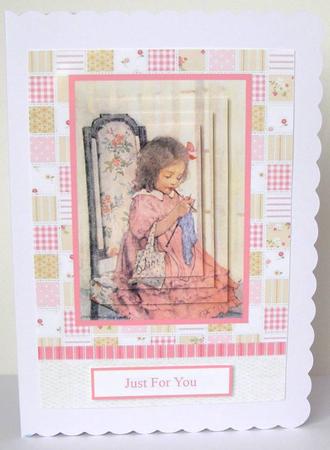 Little Girl Knitting Topper & Pyramage by Margaret McCartney