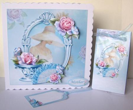 8x8 Sophisticated Lady with Frosted Roses by Margaret McCartney