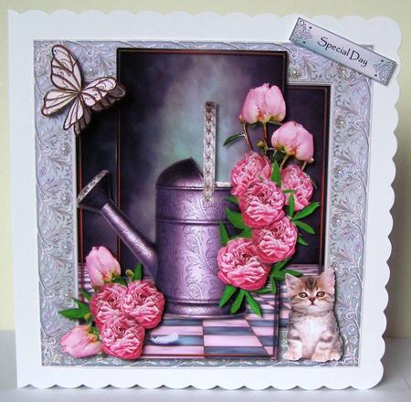 Watering Can & Peonies 2 Mini Kit by Margaret McCartney