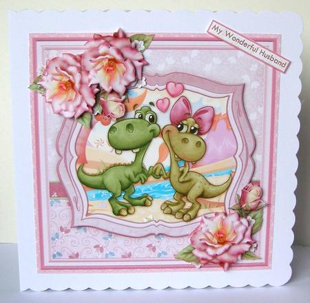 Jurassic Love 8x8 Mini Kit & Decoupage or Pyramage by Margaret McCartney