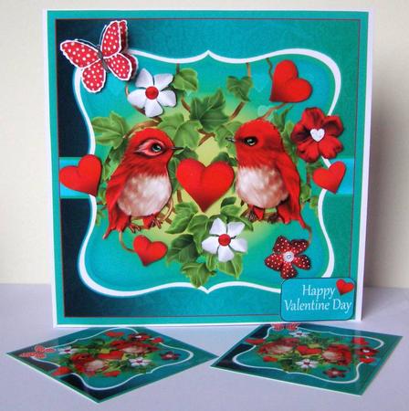 Love Birds Valentine's Day Mini Card Kit by Margaret McCartney