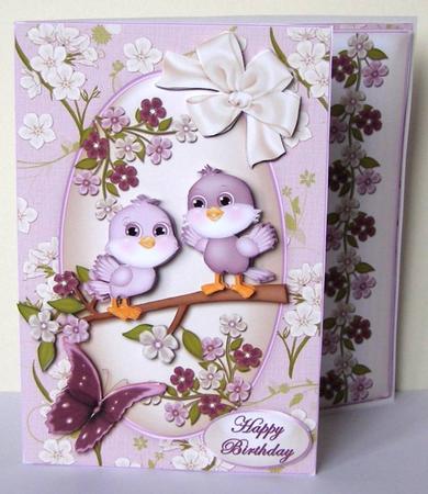Cute Birds Asymmetric Fold Card Kit by Margaret McCartney