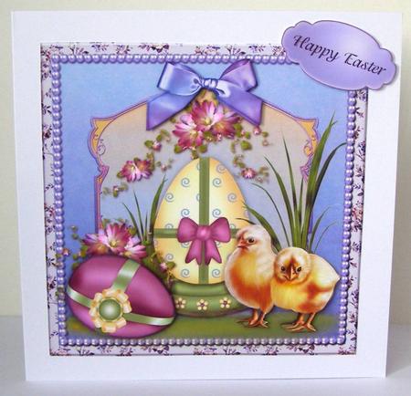 Easter Chicks 6x6 Card Front by Margaret McCartney