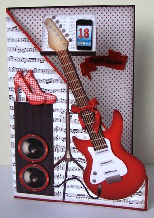 Red Electric Guitar with Red Shoes Mk by Margaret McCartney