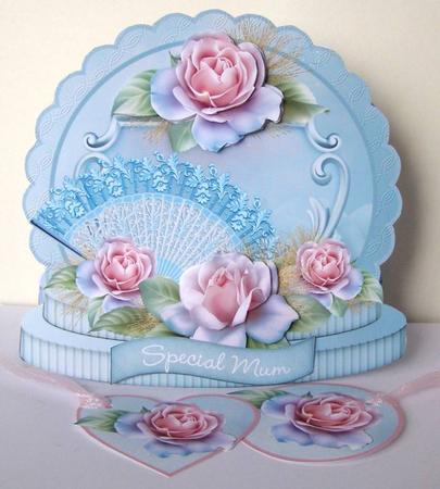 Pink Roses Age Card by Margaret McCartney
