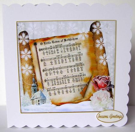 Christmas Song Scroll Quick Card Topper & Insert by Margaret McCartney