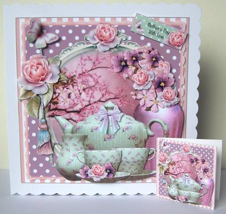 8x8 Tea for Two Card Front Kit by Margaret McCartney