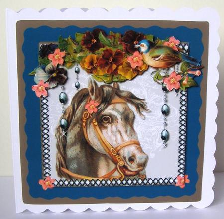 Lady Gray Decoupage Card Front by Margaret McCartney