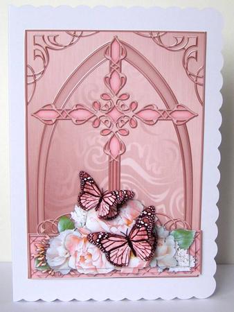 Fancy Cross Butterfly & Pastel Bouquet Pyramid & Decoupage by Margaret McCartney