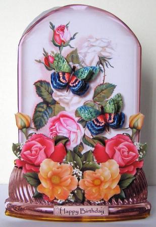 Globe Vintage Roses & Butterflies by Margaret McCartney