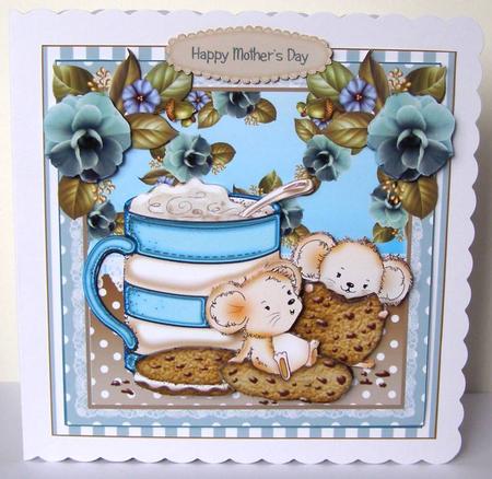 Hot Chocolate and Cookies Cut Card Front Kit by Margaret McCartney