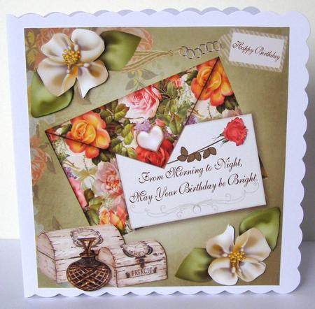 Just a Birthday Note Card Topper & Decoupage by Margaret McCartney