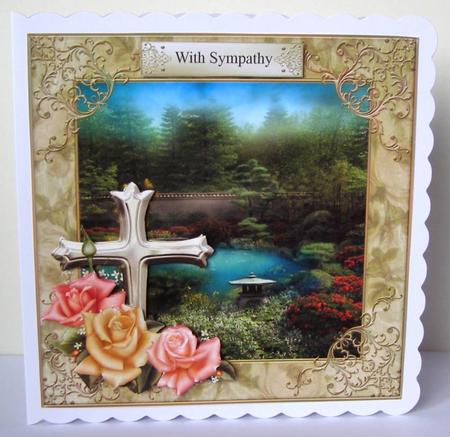 Serenity Garden Card Topper with Decoupage by Margaret McCartney