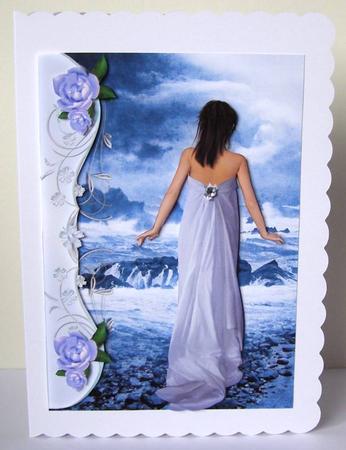 Pretty Lady Strolling by the Blue Sea by Margaret McCartney