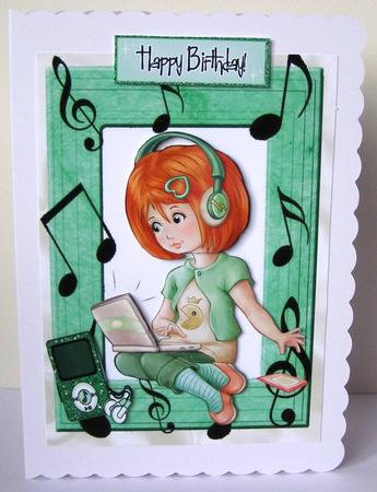 Girl with Her Laptop and Mp3 Player, Lets Make Some Music! by Margaret McCartney