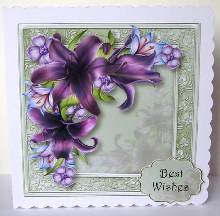 Gorgeous Dark Purple Lilies 8x8 Quick Topper by Margaret McCartney