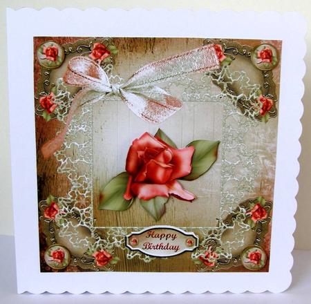 Red Rose Card Front by Margaret McCartney