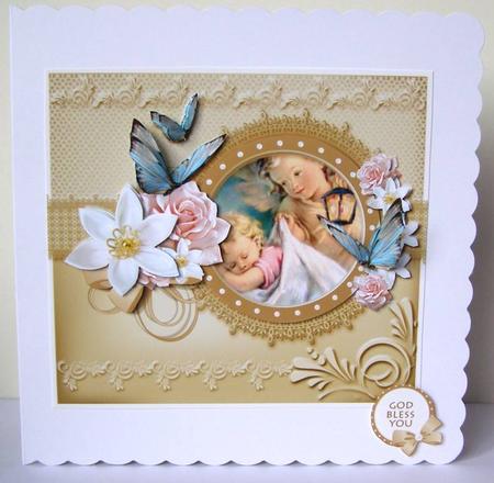Heavenly Protection Decoupage Card Topper by Margaret McCartney