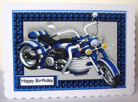 Beautiful Blue Motorbike A4 by Margaret McCartney