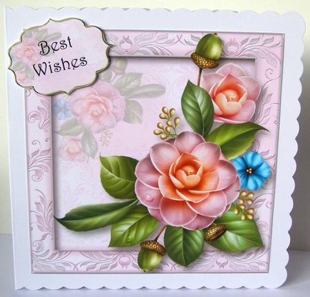 Beautiful Camelia Blooms 8x8 Quick Topper by Margaret McCartney