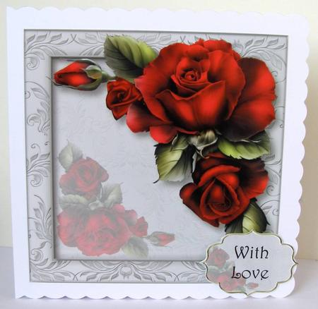 Gorgeous Red Roses 8x8 Quick Topper by Margaret McCartney