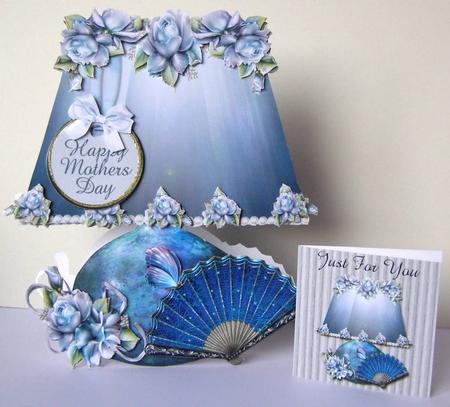 Blue Lamp Shaped Card Plus Gift Card by Margaret McCartney