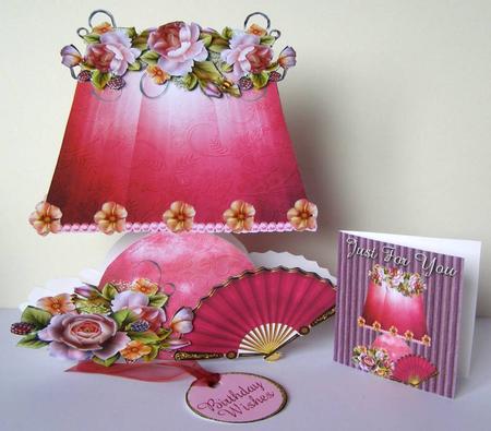 Pink Lamp Shaped Card Plus Gift Card by Margaret McCartney
