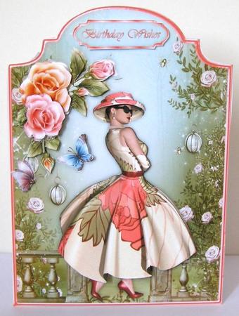 A Glowing Rose Shaped Card Front with Step by Step by Margaret McCartney