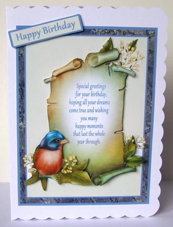 Blubird Birthday Scroll by Margaret McCartney