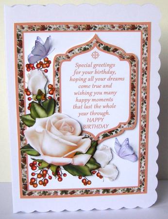 Roseberry Birthday Decoupage by Margaret McCartney