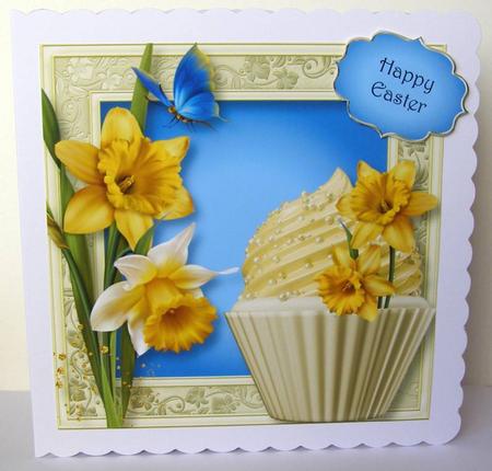 Spring Daffodils Cupcake 8x8 Quick Topper by Margaret McCartney