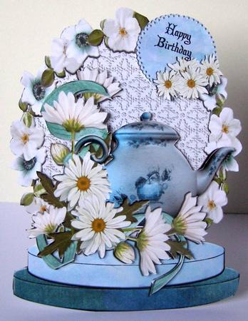 Tea for Two Pedestal Card Kit by Margaret McCartney