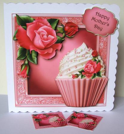 Deep Pink Rose Cupcake Mini Kit by Margaret McCartney