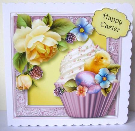 Easter Chick Cupcake 8x8 Quick Topper by Margaret McCartney