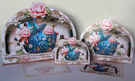 Box Dresser with Purse, Hat, Perfume and Roses by Margaret McCartney
