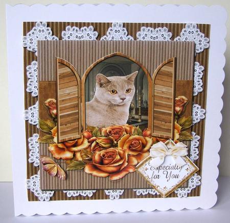 Cute Kitten Topper in Autumn Tones by Margaret McCartney