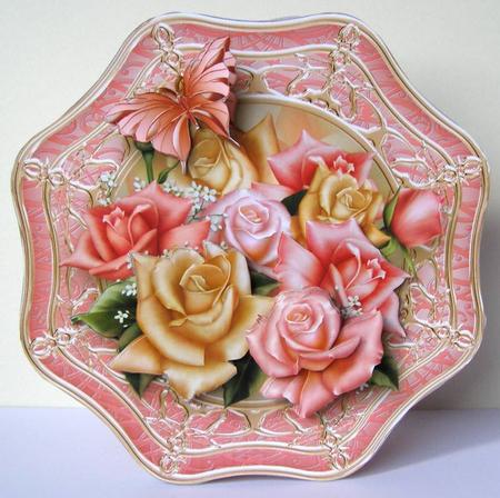 Edwardian Roses Wavy Octagon Card Mini Kit by Margaret McCartney