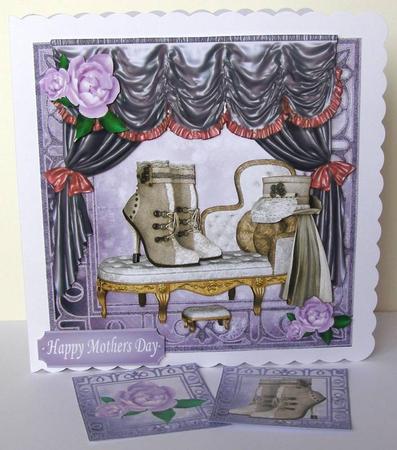 Steampunk Boots with Roses Drapes, & Pretty Hat 8x8 Mini Kit by Margaret McCartney