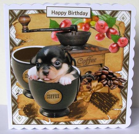 Morning Coffee Sharing Topper with Decoupage by Margaret McCartney