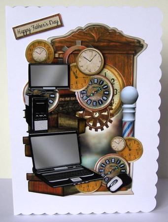 Electronics O'clock Male Card Topper by Margaret McCartney
