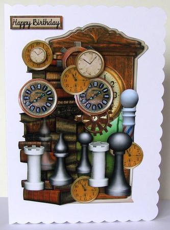 Chess O'clock.2 Male Card by Margaret McCartney