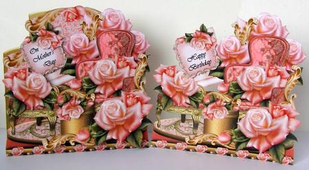 Vintage Lounging - on a Bed of Roses - Pink by Margaret McCartney