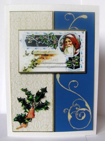 Taditional Card Front with Holly by Margaret McCartney