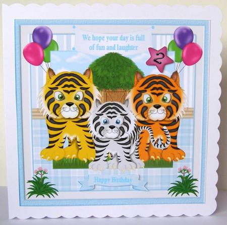 Jungle Lions Decoupage Birthday Topper by Margaret McCartney